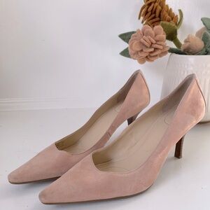 Calvin Klein leather pumps / size 8.5 / pink suede leather